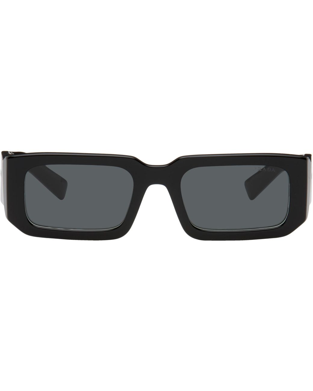 Prada Black Square Acetate Chunky Sunglasses for men