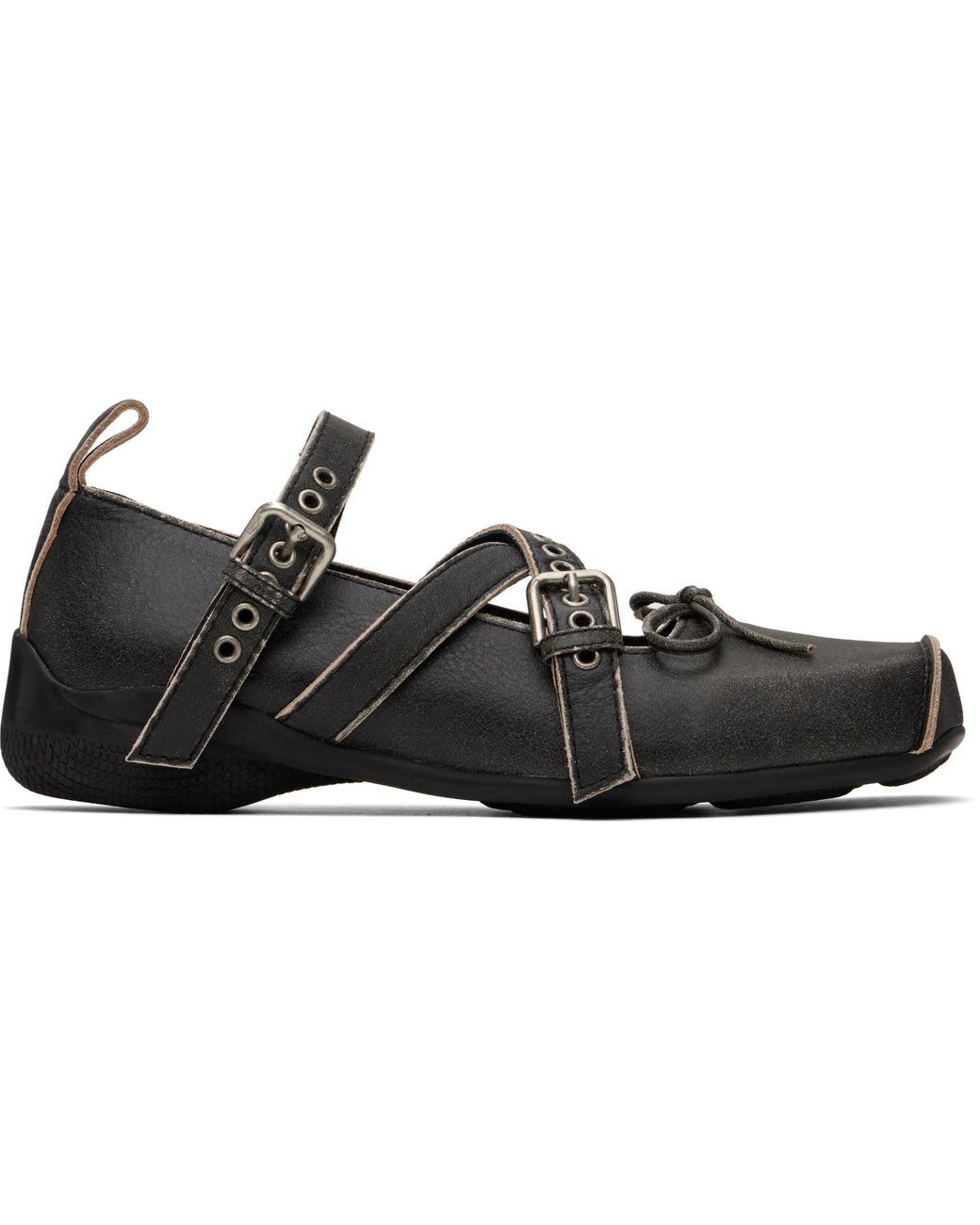 ● OPEN YY ● 25SS CROSS BUCKLE BALLET FLATS OPEN YY CROSS BUCKLE BALLET FLATS, BEIGE – SeoulSeoul