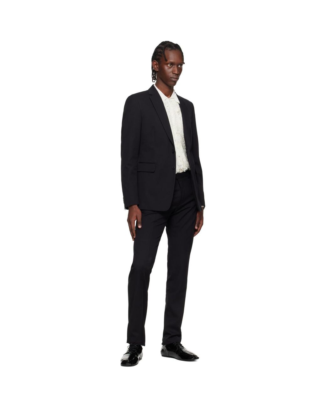 Dries Van Noten Black Single-Breasted Suit for men