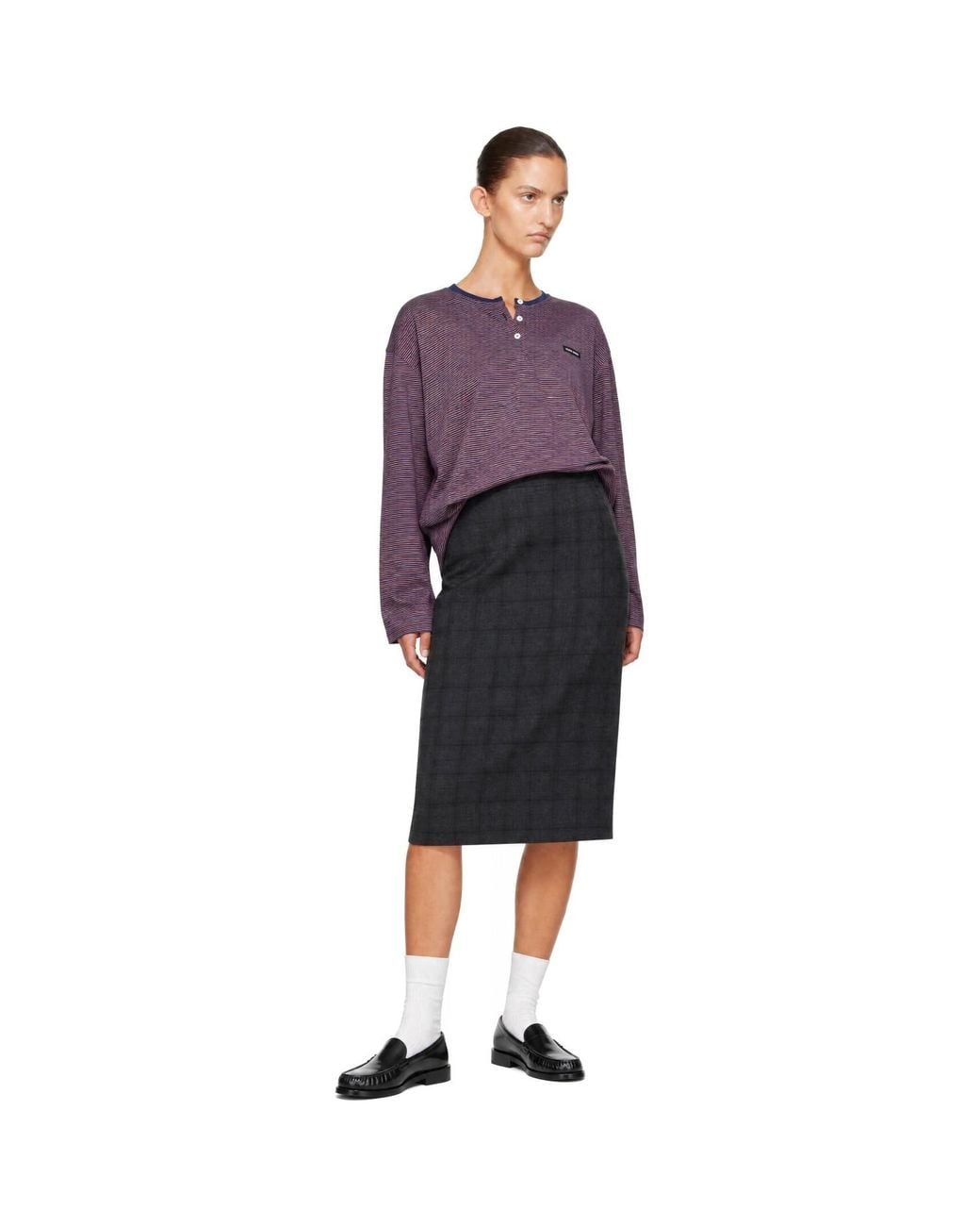 DUNST Black Pleats Wrap Midi Skirt