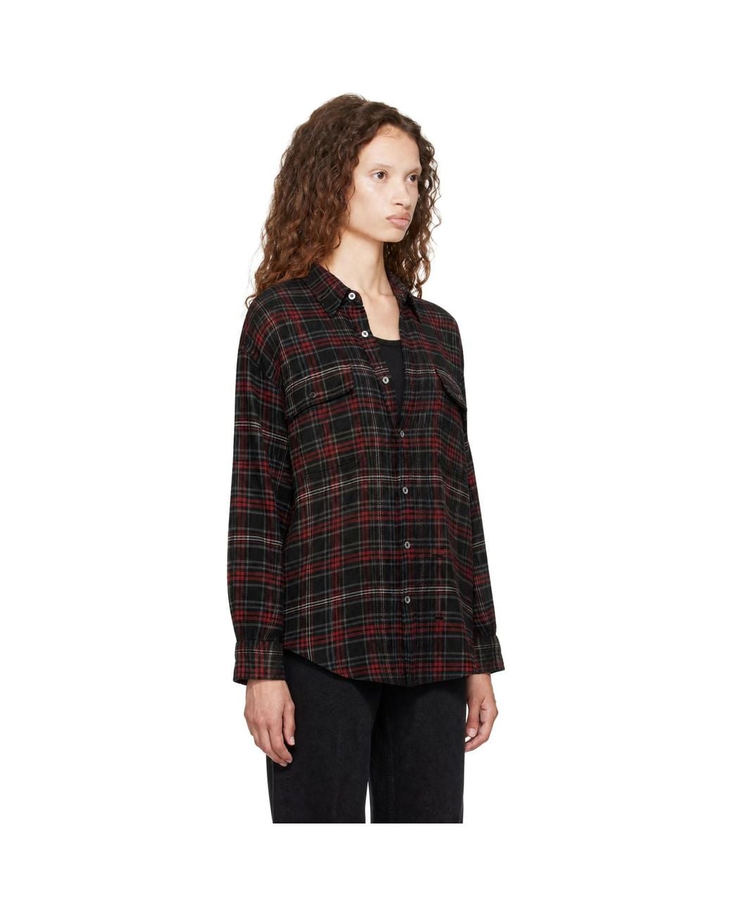 R13 Black Boyfriend Cut Shirt