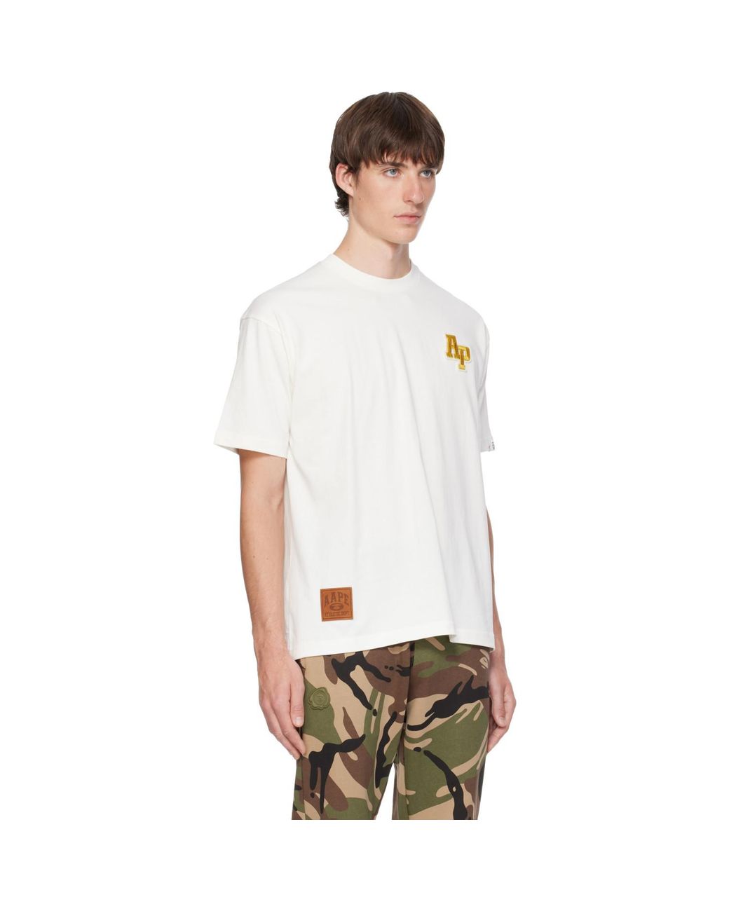 Aape By A Bathing Ape White Embroidered Logo T-Shirt for men