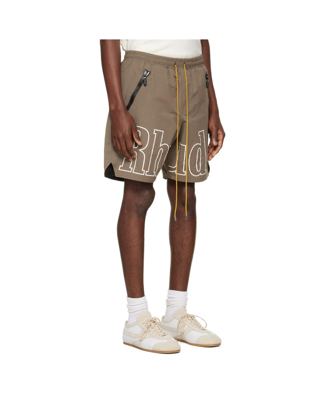 Rhude Natural 'Rh' Logo Shorts for men