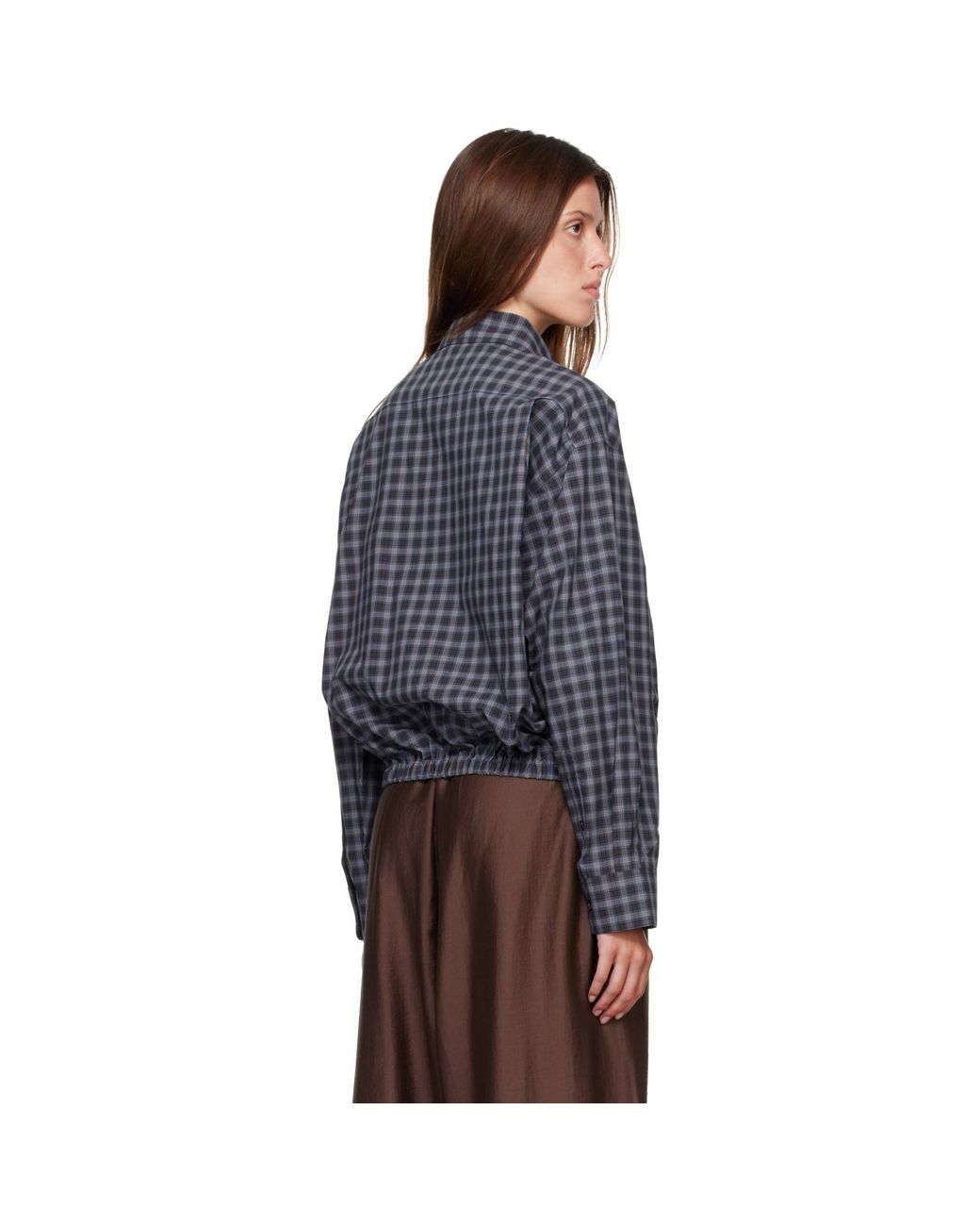 Cordera Blue Checked Bomber Shirt