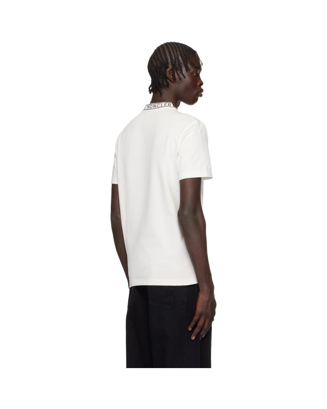 Moncler Black Logo-trimmed Cotton T-shirt for men