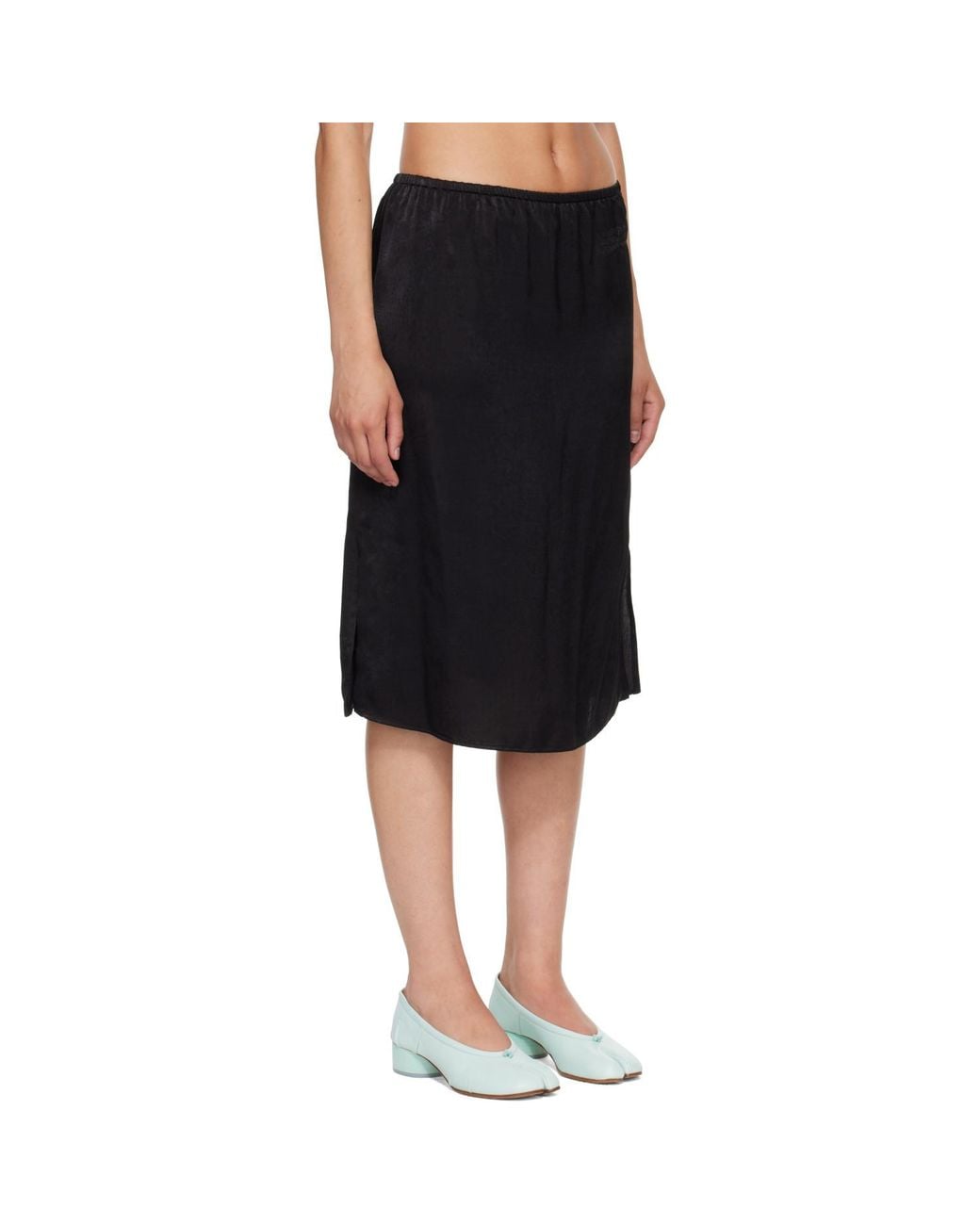 MM6 by Maison Margiela Black Lining Look Midi Skirt