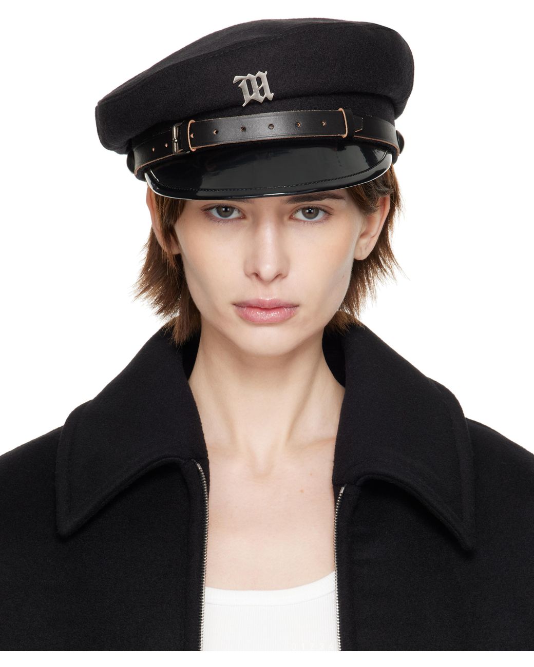 帽子 MISBHV Monogram Gavroche Cap Black Vegan Leather Monogram Gavroche Cap – 017 Shop
