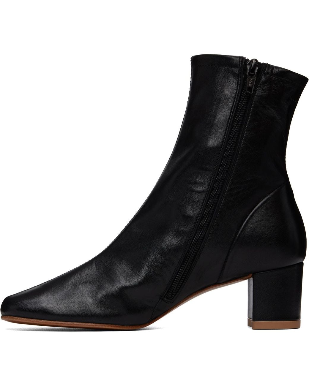 By Far Black Sofia Leather Ankle Boots