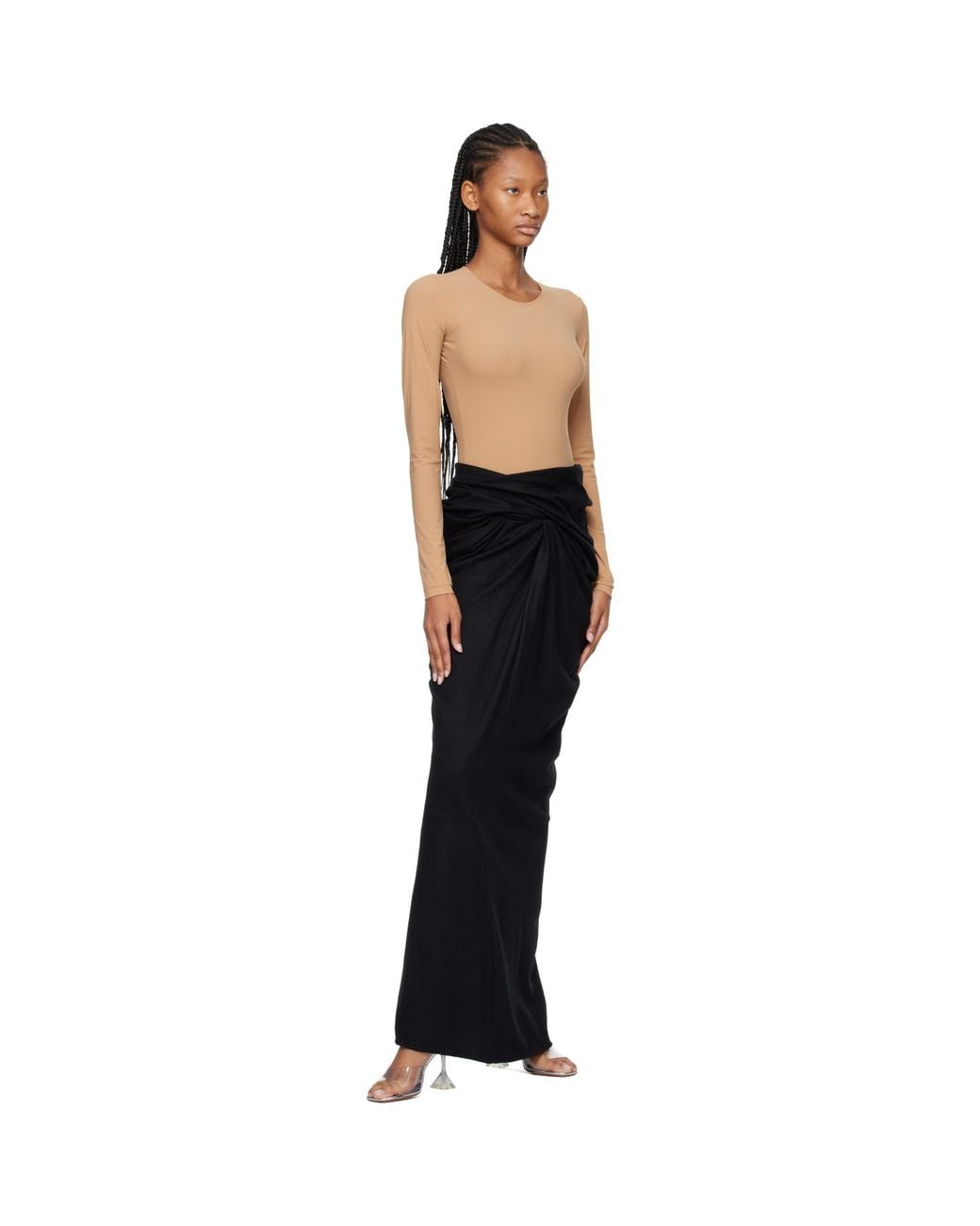 Entire studios Black Interlock Maxi Skirt