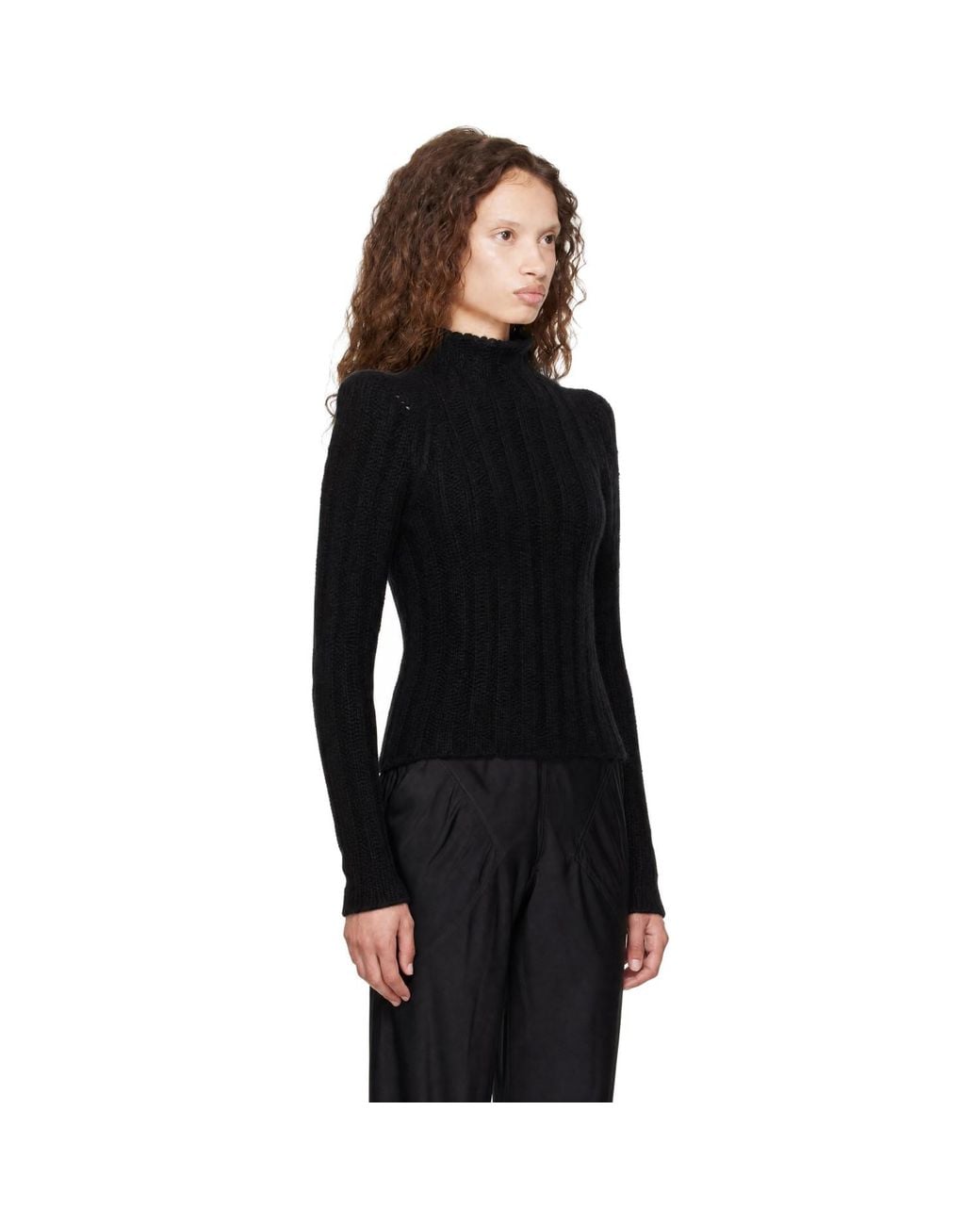 Rick Owens Black Tower Cropped Con Sweater