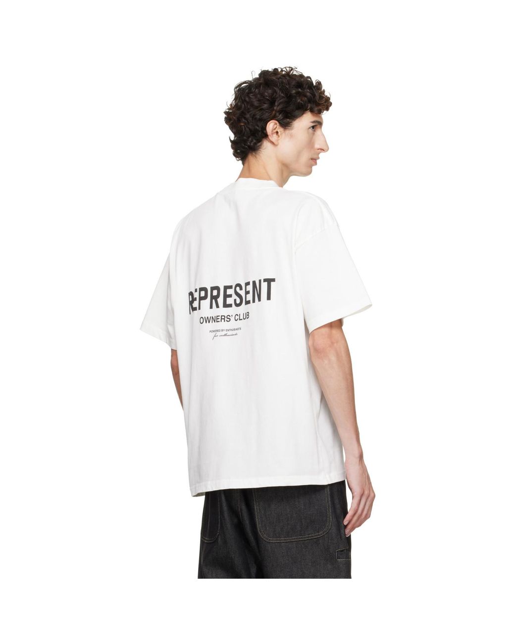 Represent White Printed 'Owners Club' Script T-Shirt for men