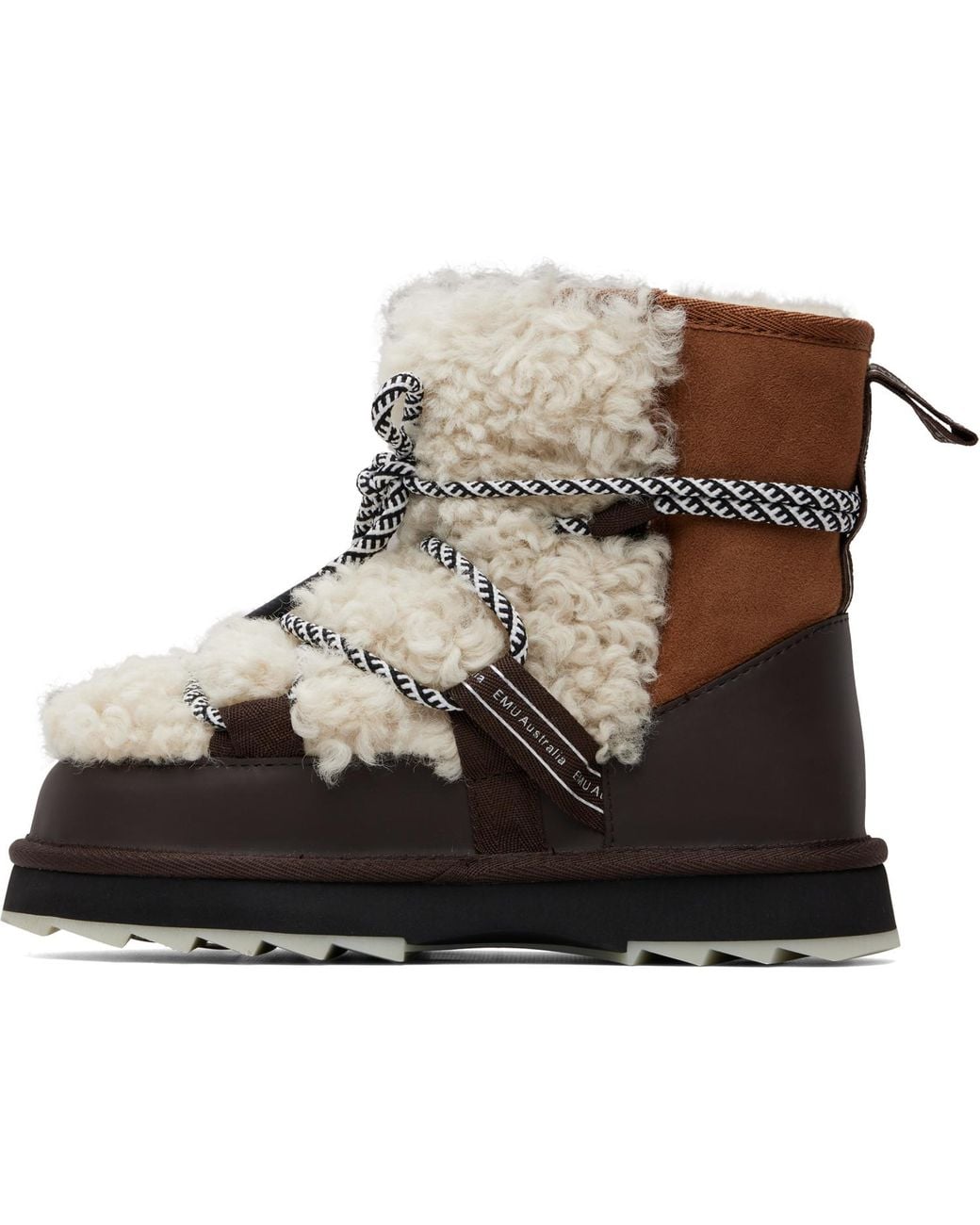 EMU Brown Blurred Teddy Boots