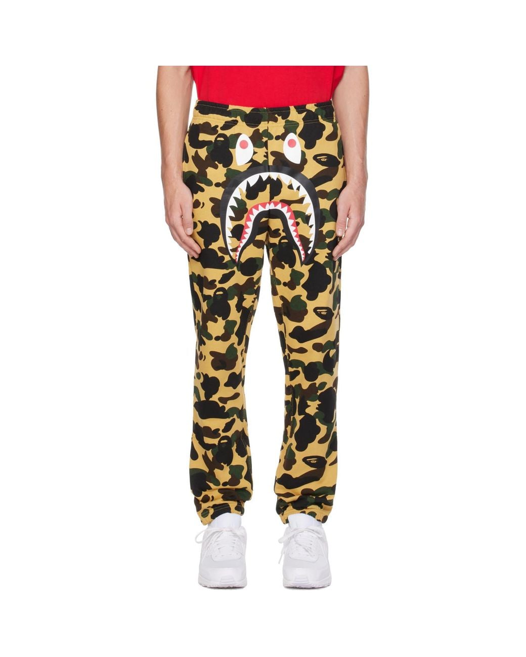 A Bathing Ape Yellow 1St Camo Shark Sweatpants for men