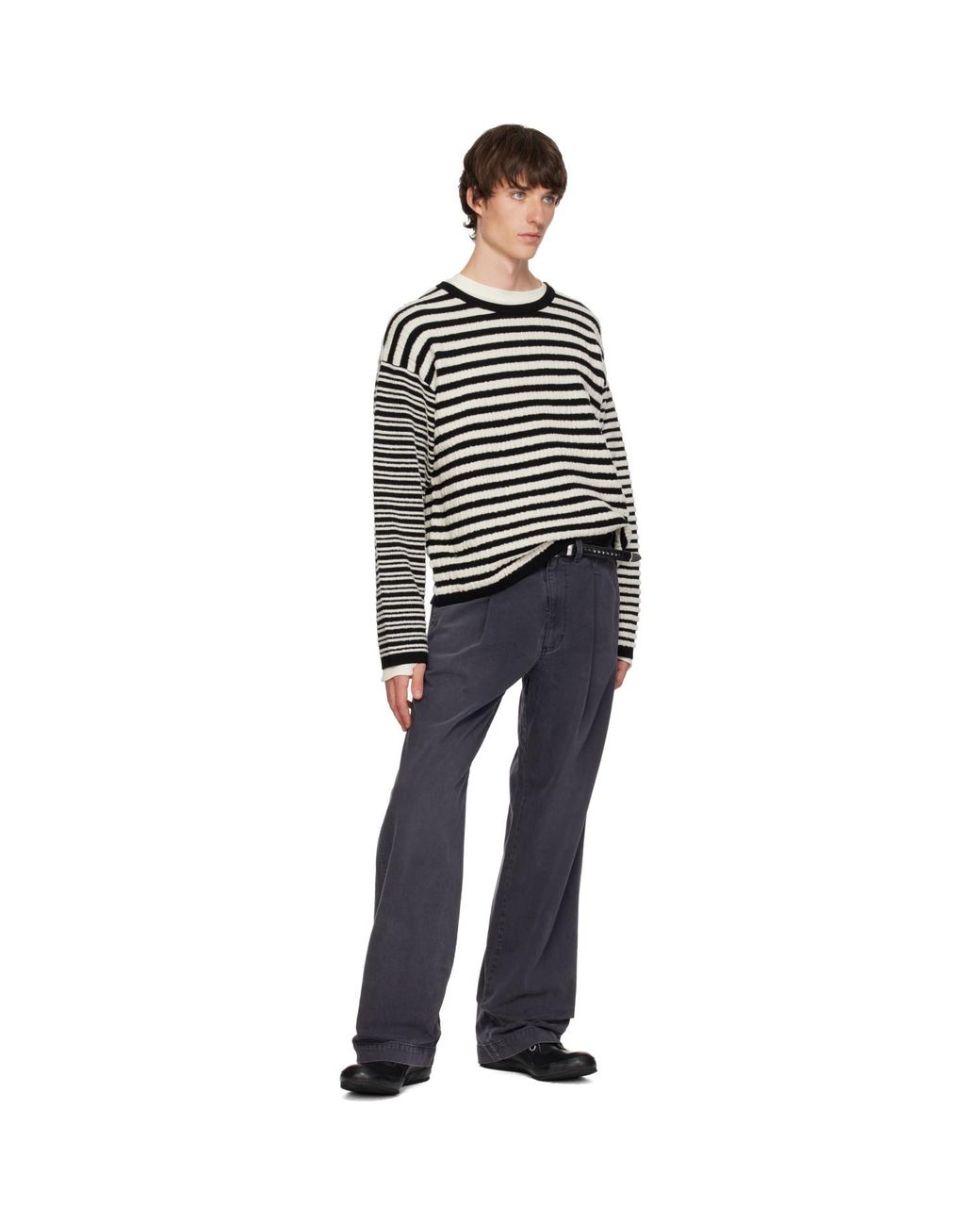 KAMIYA Blue Chino Straight Trousers for men