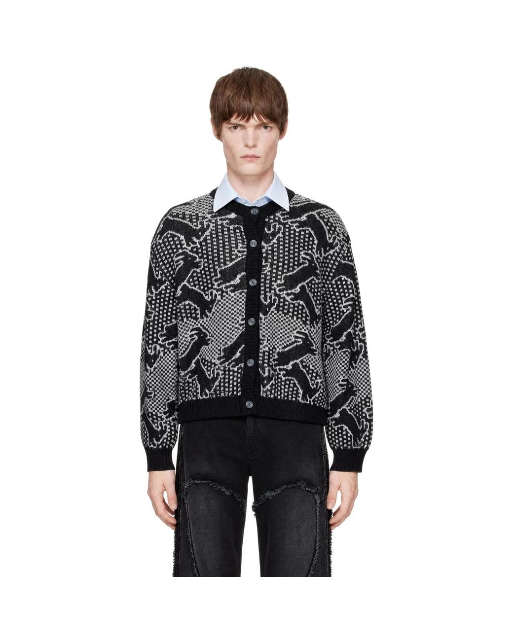 Carne Bollente Black Night Of 1000 Rabbits Cardigan for men