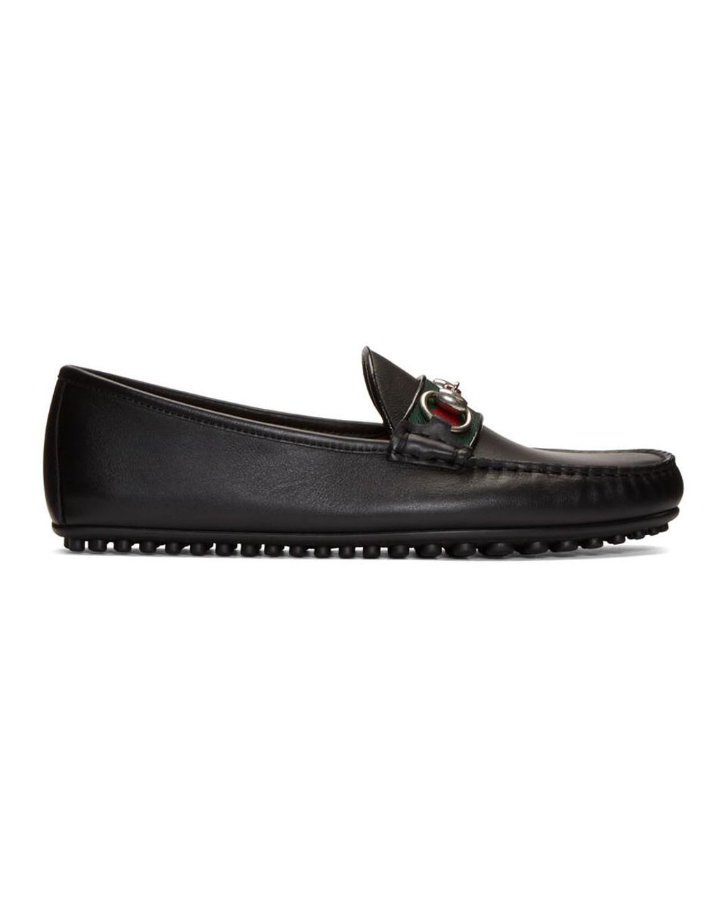 Gucci Leather Black 'kanye' Driving Loafers for Men | Lyst