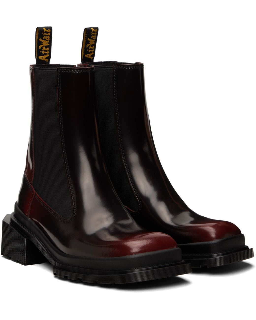 Puddin Maybole Dr. Martens Burgundy Maybole Square Toe Chelsea Boots in Black | Lyst ...