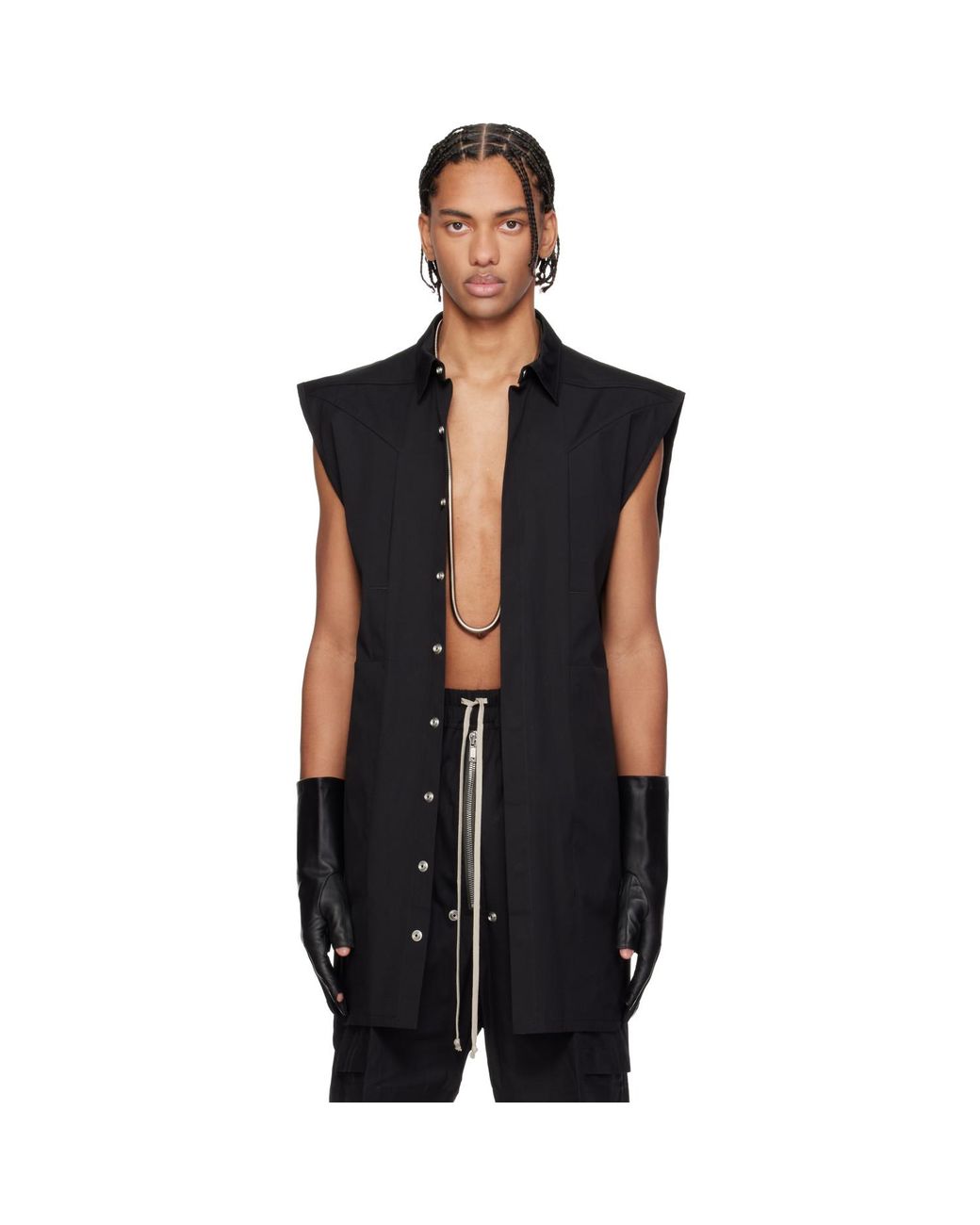 Rick Owens Black Temple Jumbo Sl Overshirt for men