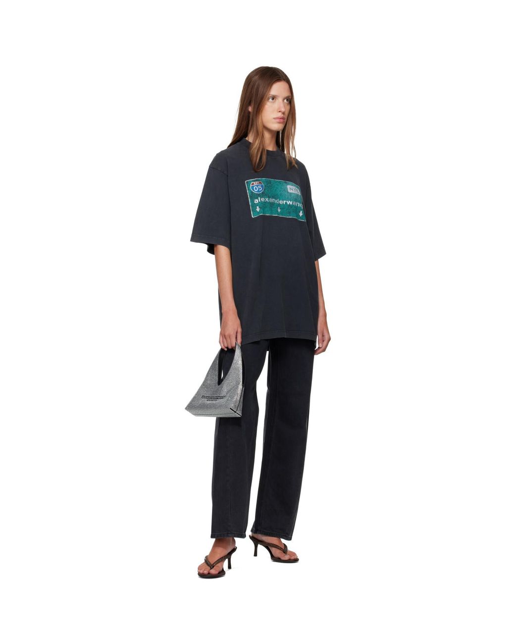 Alexander Wang Black Pike Crystal Mini Bag