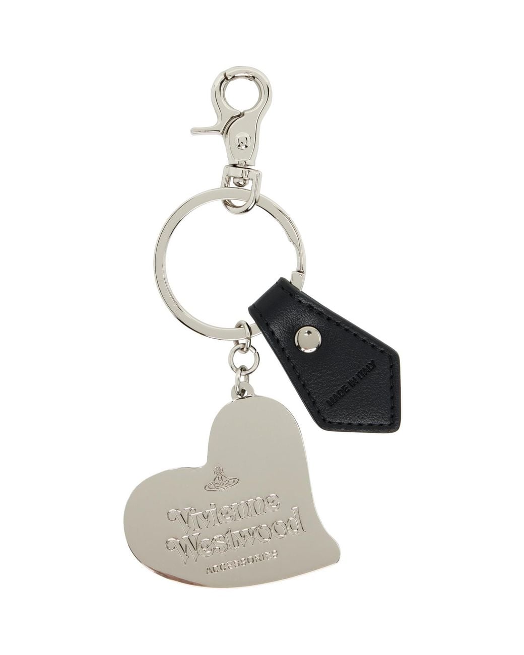 Vivienne Westwood Black Orb Heart Keychain for men