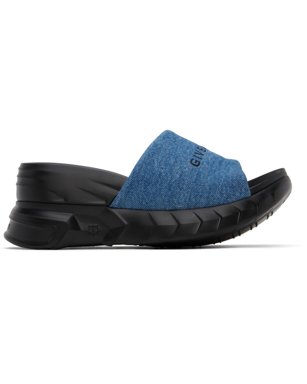 Givenchy Blue Marshmallow Wedge Logo Sandals