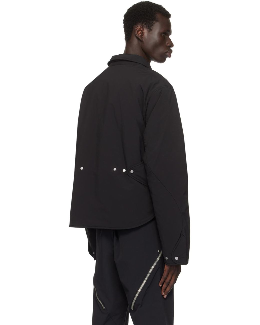 HELIOT EMIL Concordance Puffed Shirt Jacket in Black for Men HELIOT EMIL Concordance Puffed Shirt Jacket in Black for Men