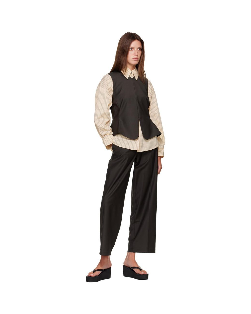 Cordera Black Tailored Peplum Top