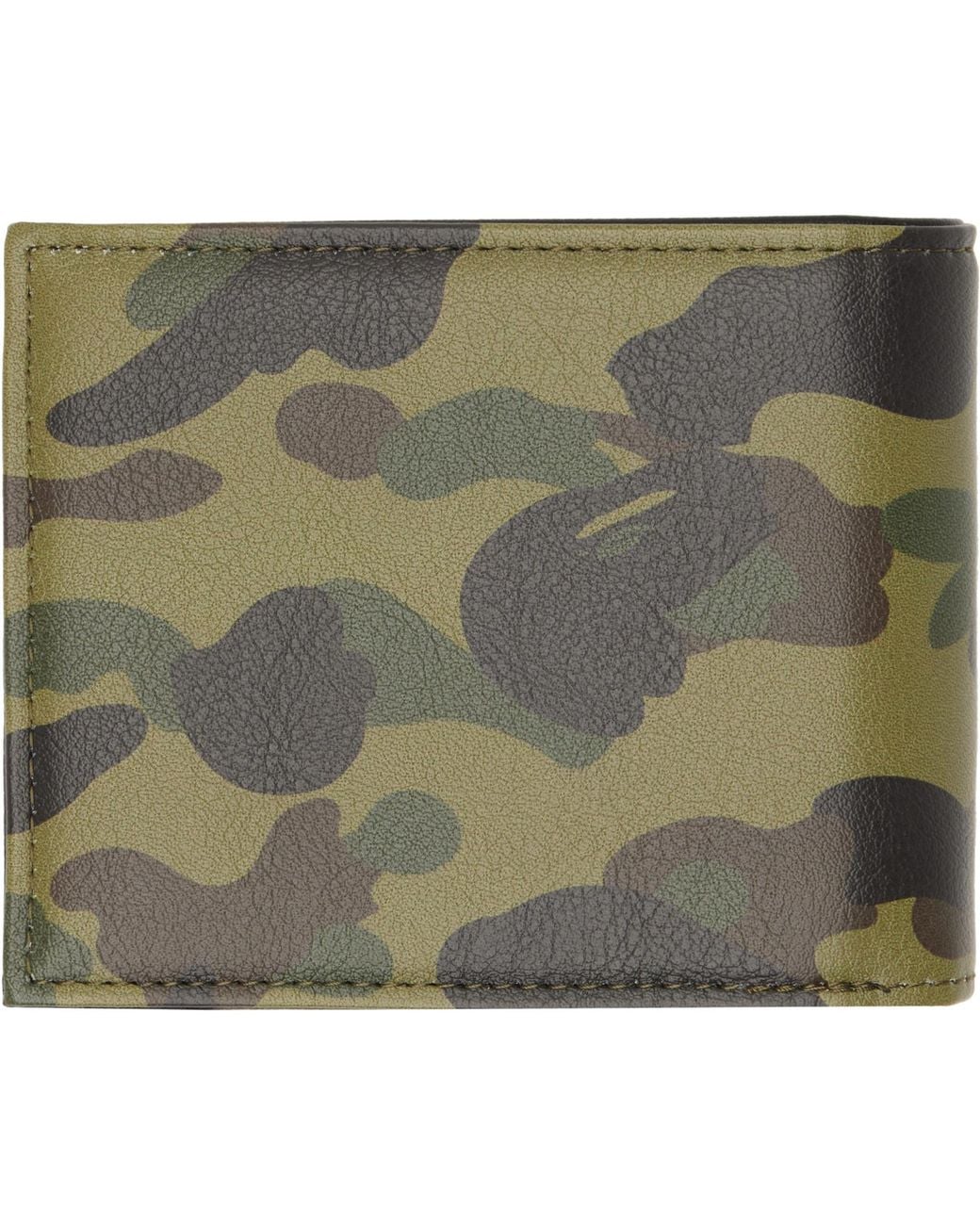 A Bathing Ape Green Khaki 1St Camo Mini Wallet for men