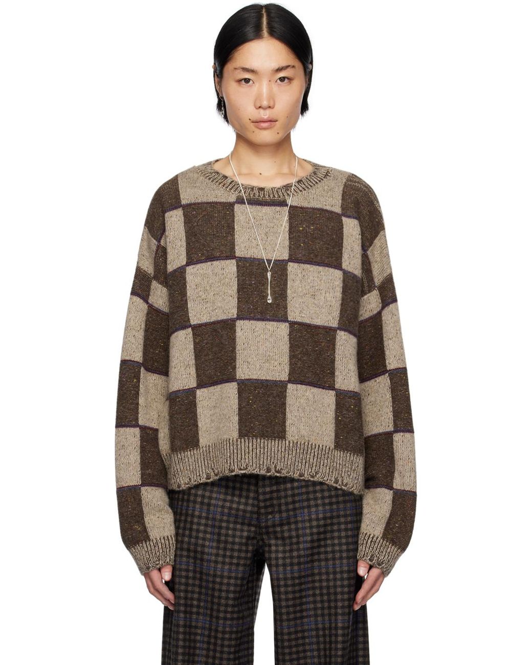 Enfants Riches Deprimes Check Sweater in Brown for Men | Lyst UK