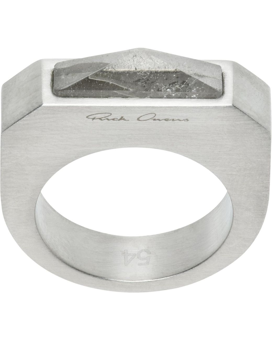 Rick Owens Metallic Hollywood Pyramid Ring for men