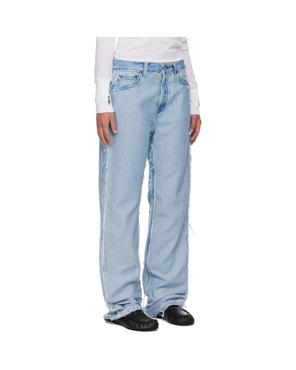 Acne Blue Frayed Jeans