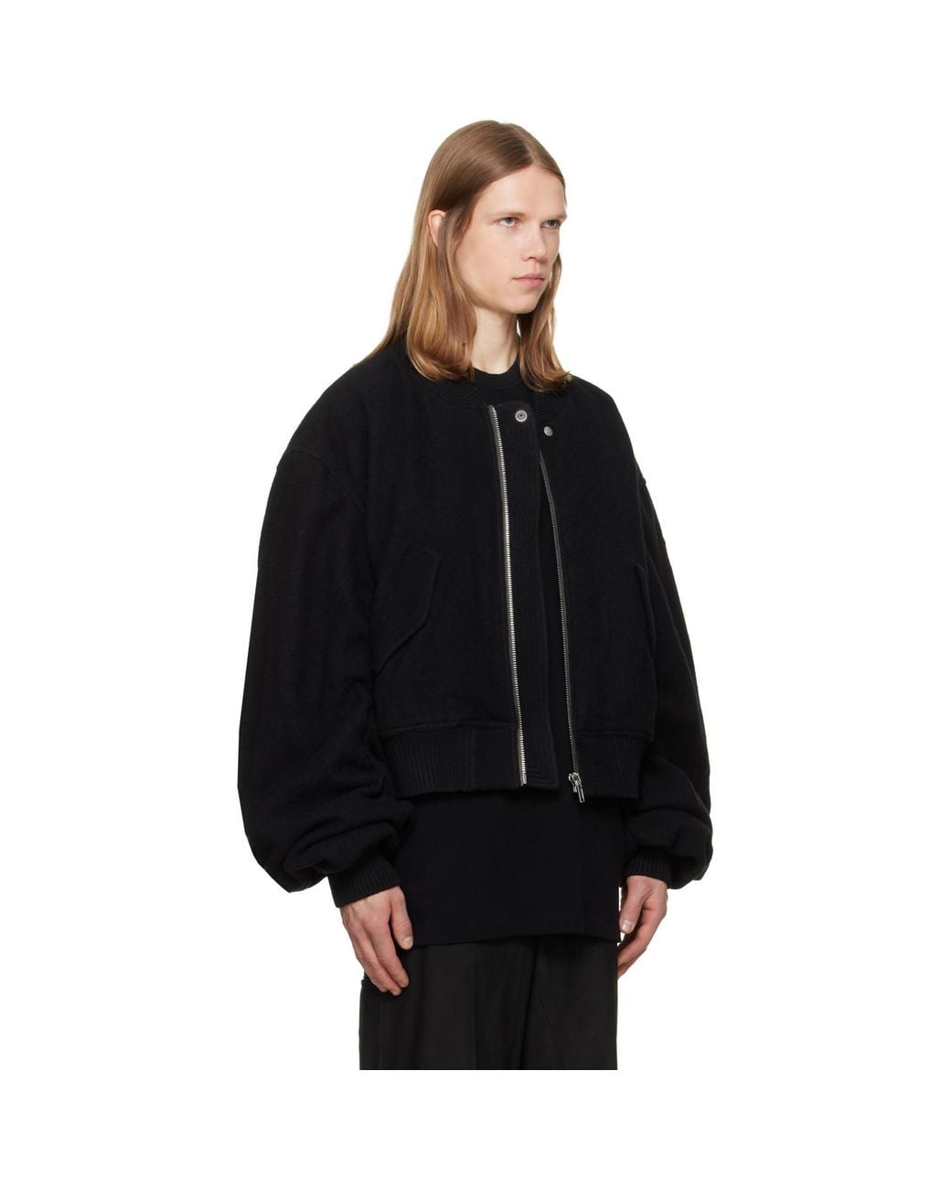 Rick Owens Black Tower Secchia Flight Bomber Jacket for men