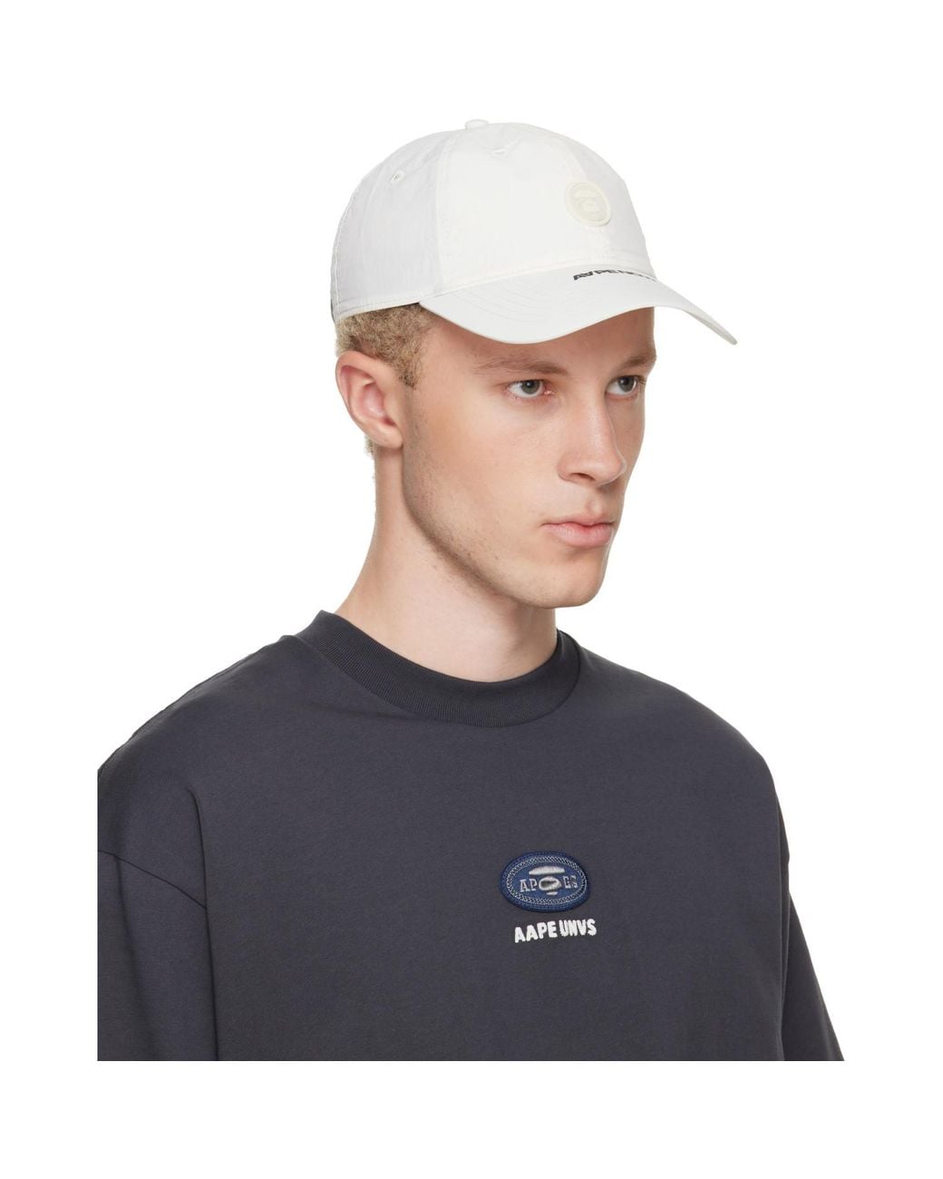 Aape By A Bathing Ape Blue Off- Aapenow Moonface Cap for men