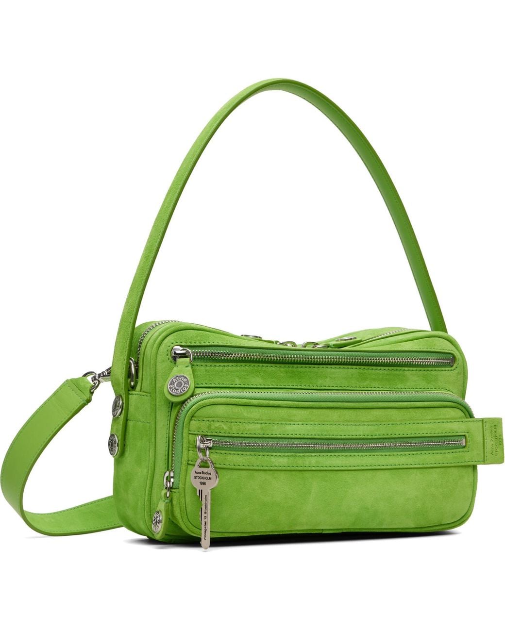 Acne Green Camero Party Suede Bag for men