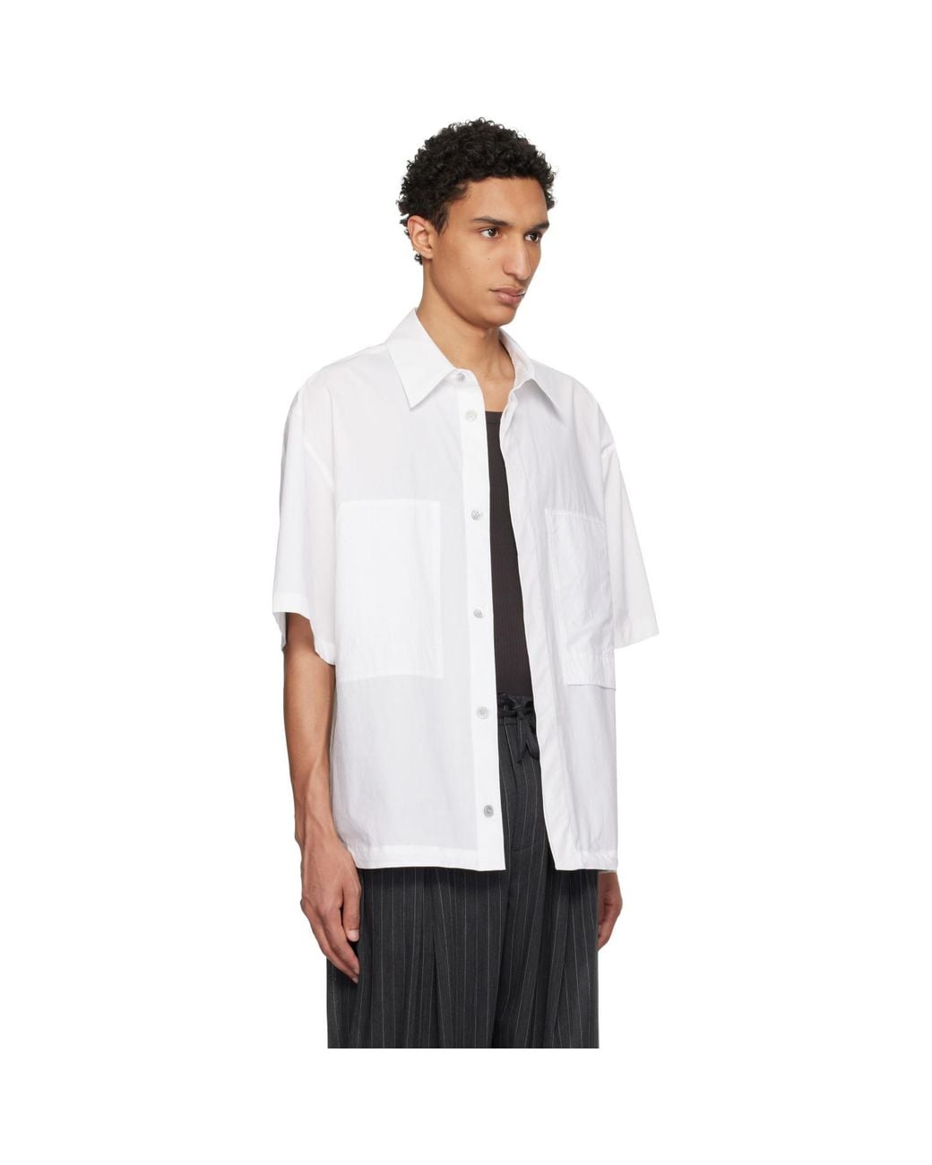Wooyoungmi White Short Sleeve Cotton Shirt for men