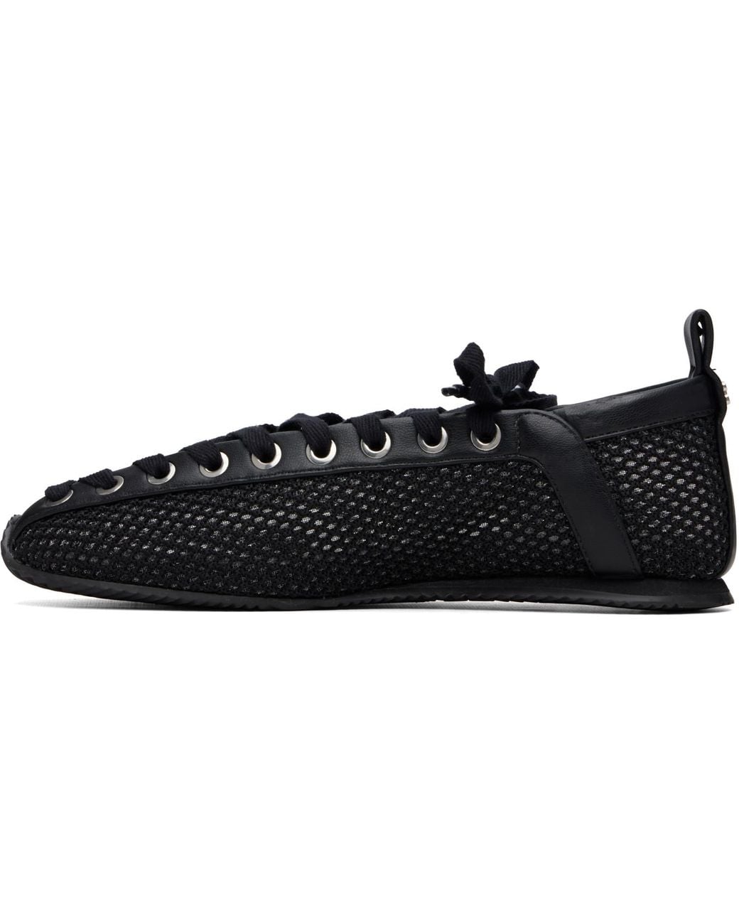 Ganni Black Mesh Sporty Ballerina Sneakers