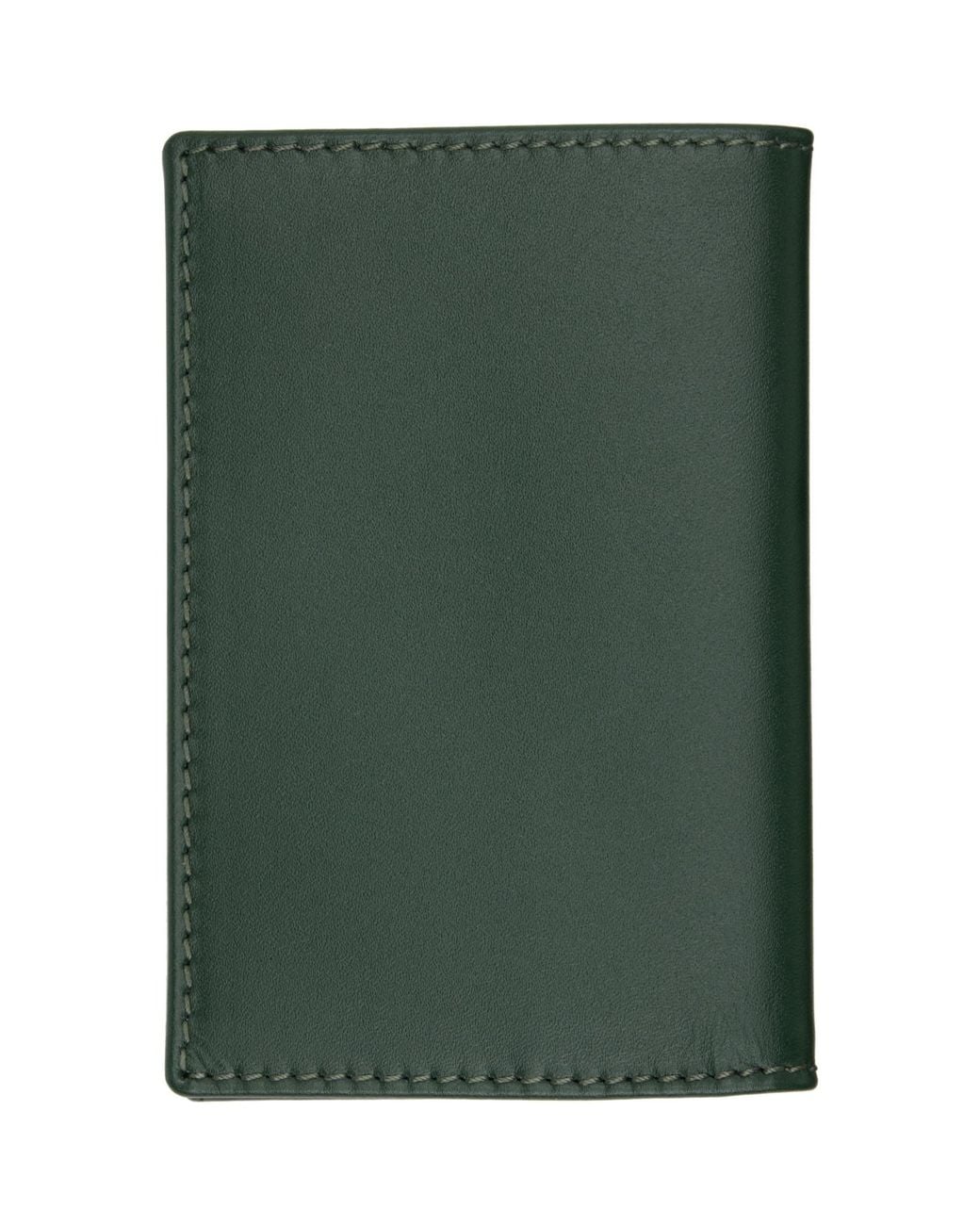 Comme des Garçons Green Classic Leather Line Card Holder for men