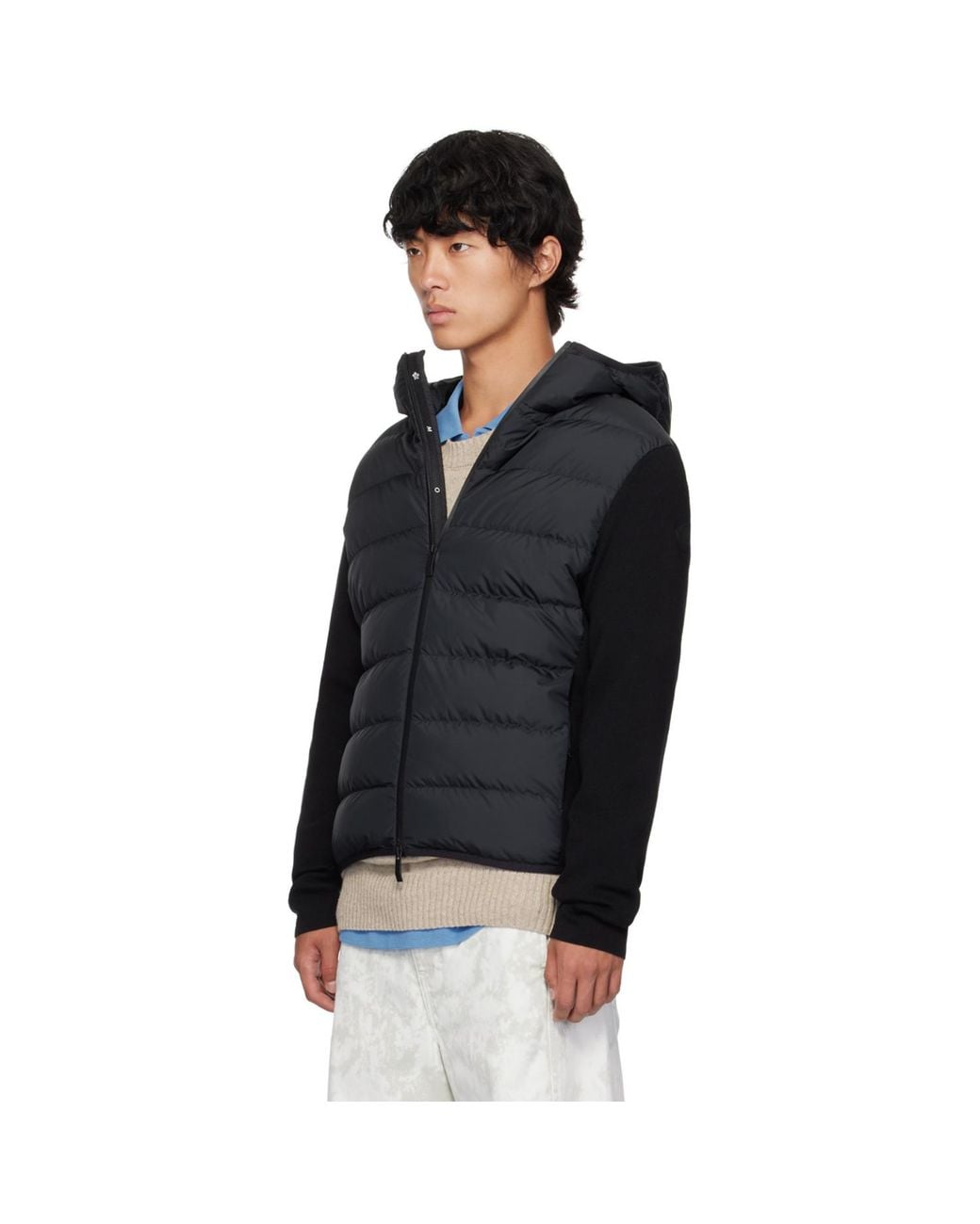 Moncler Black Paneled Down Jacket for men