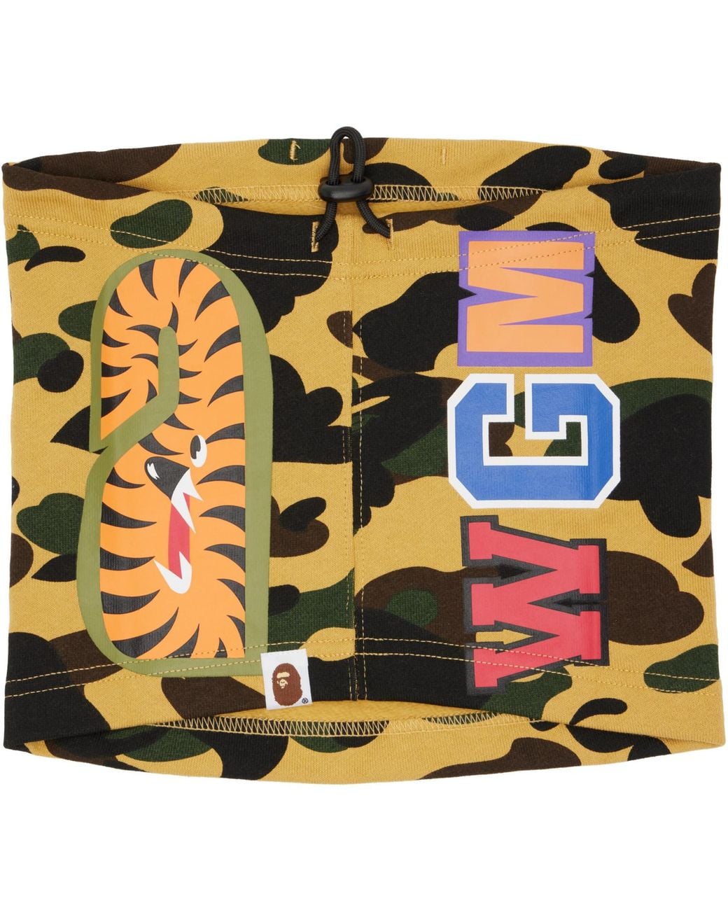 A Bathing Ape Black Camo Shark Neck Warmer for men