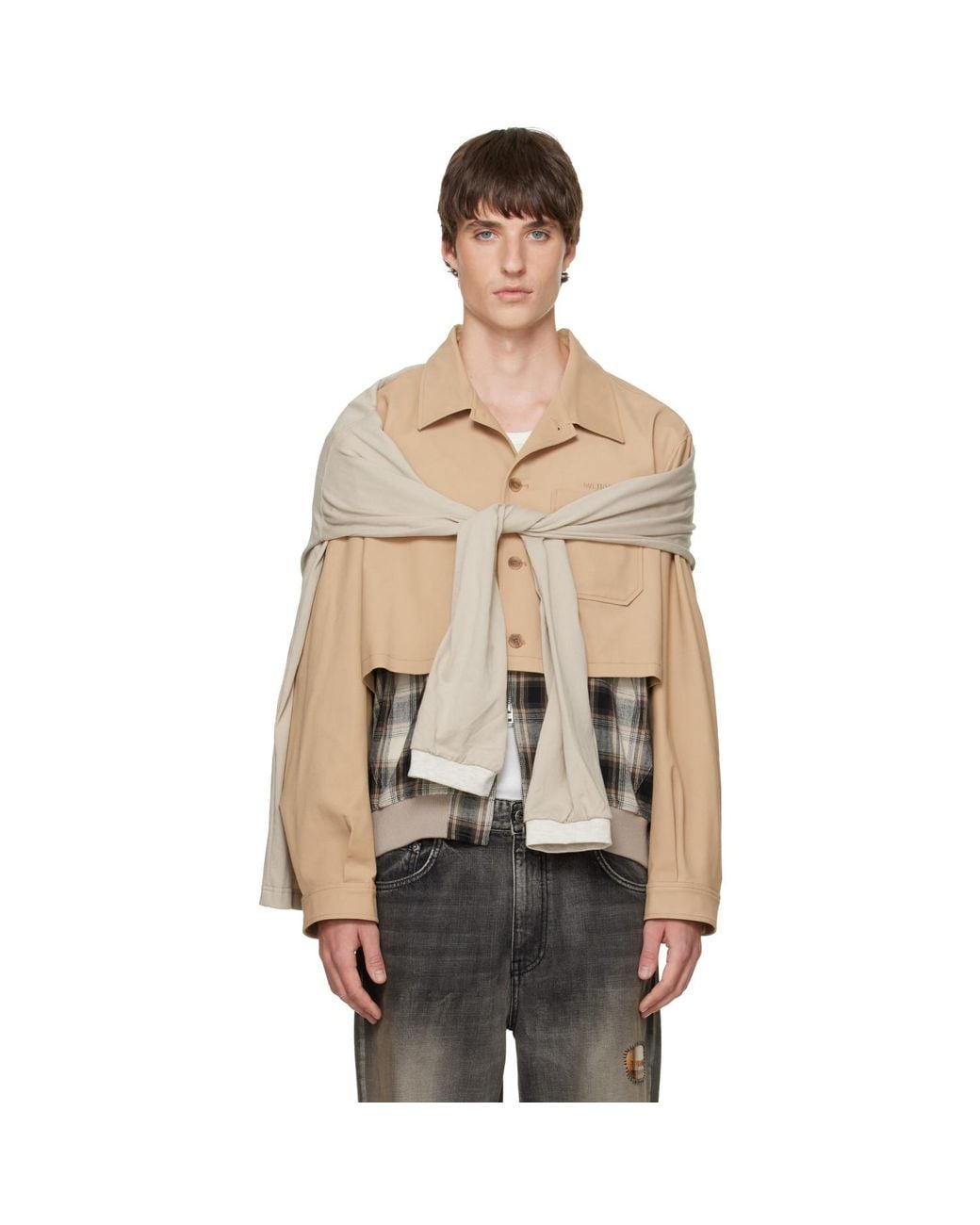 we11done Natural Layered Blouson Jacket for men