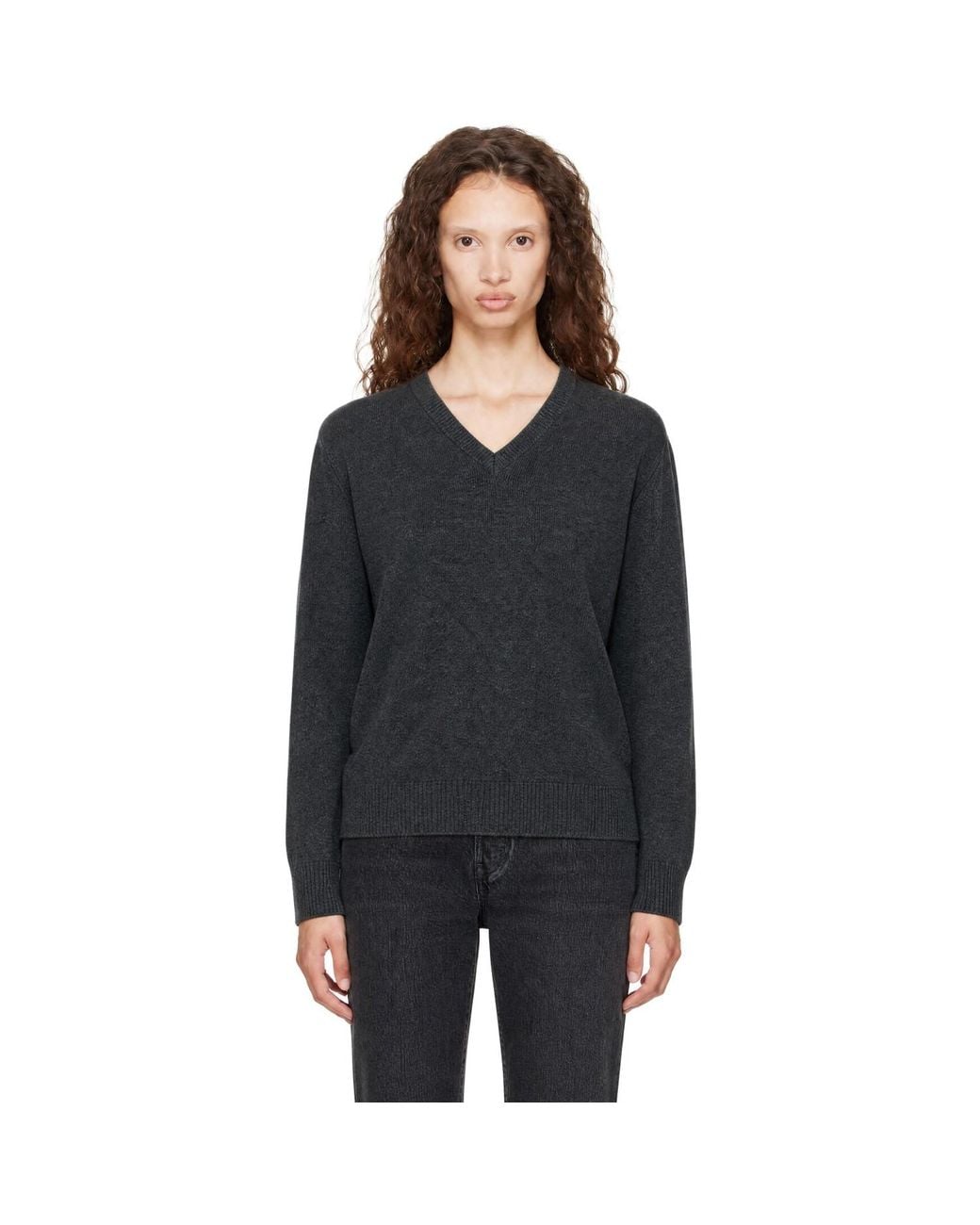 DUNST Black Cashmere V-Neck Sweater