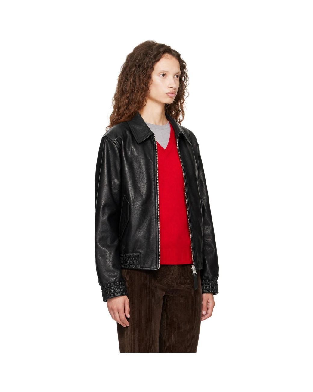 DUNST Red Refined Blouson Leather Jacket