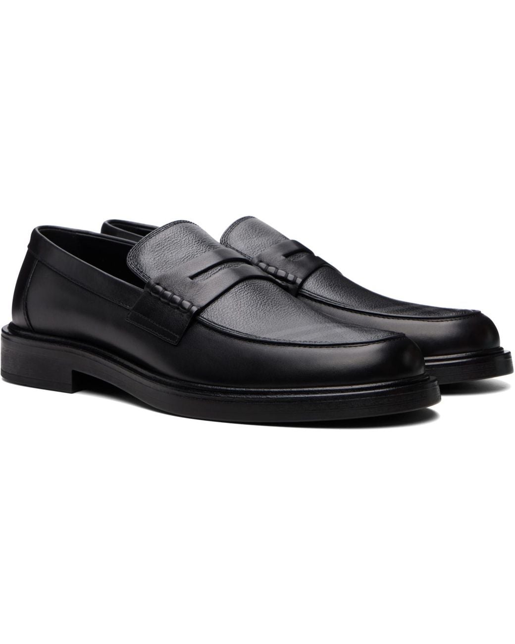 Burberry Black Check Pembroke Loafers for men