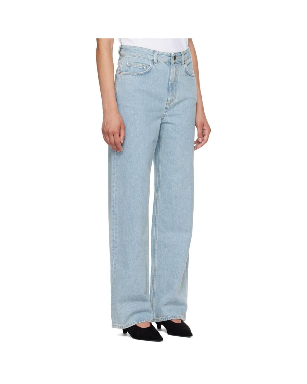 Loulou de Saison Blue Mico Wide Leg Jeans