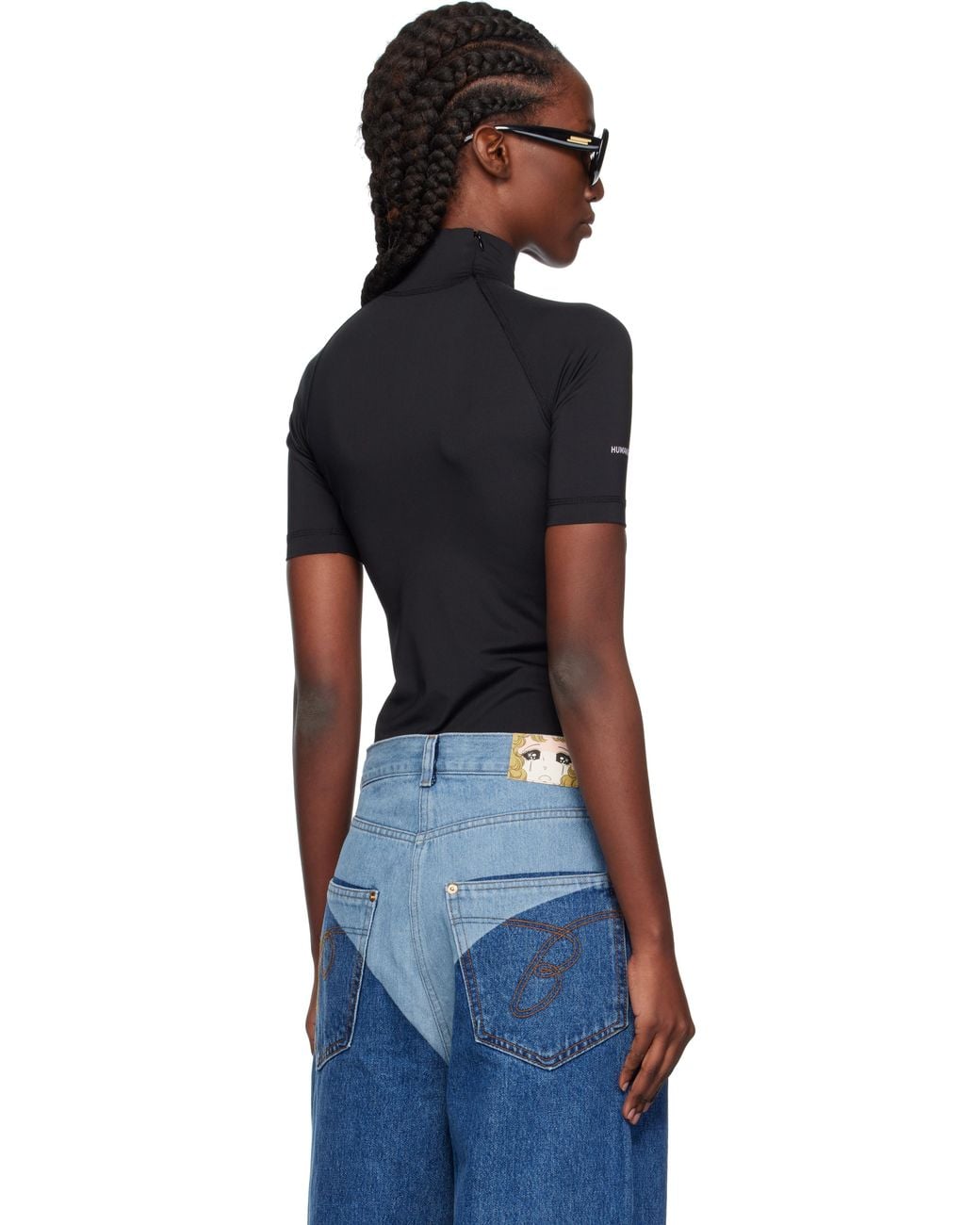 Pushbutton Black 'Security' Pocket Turtleneck