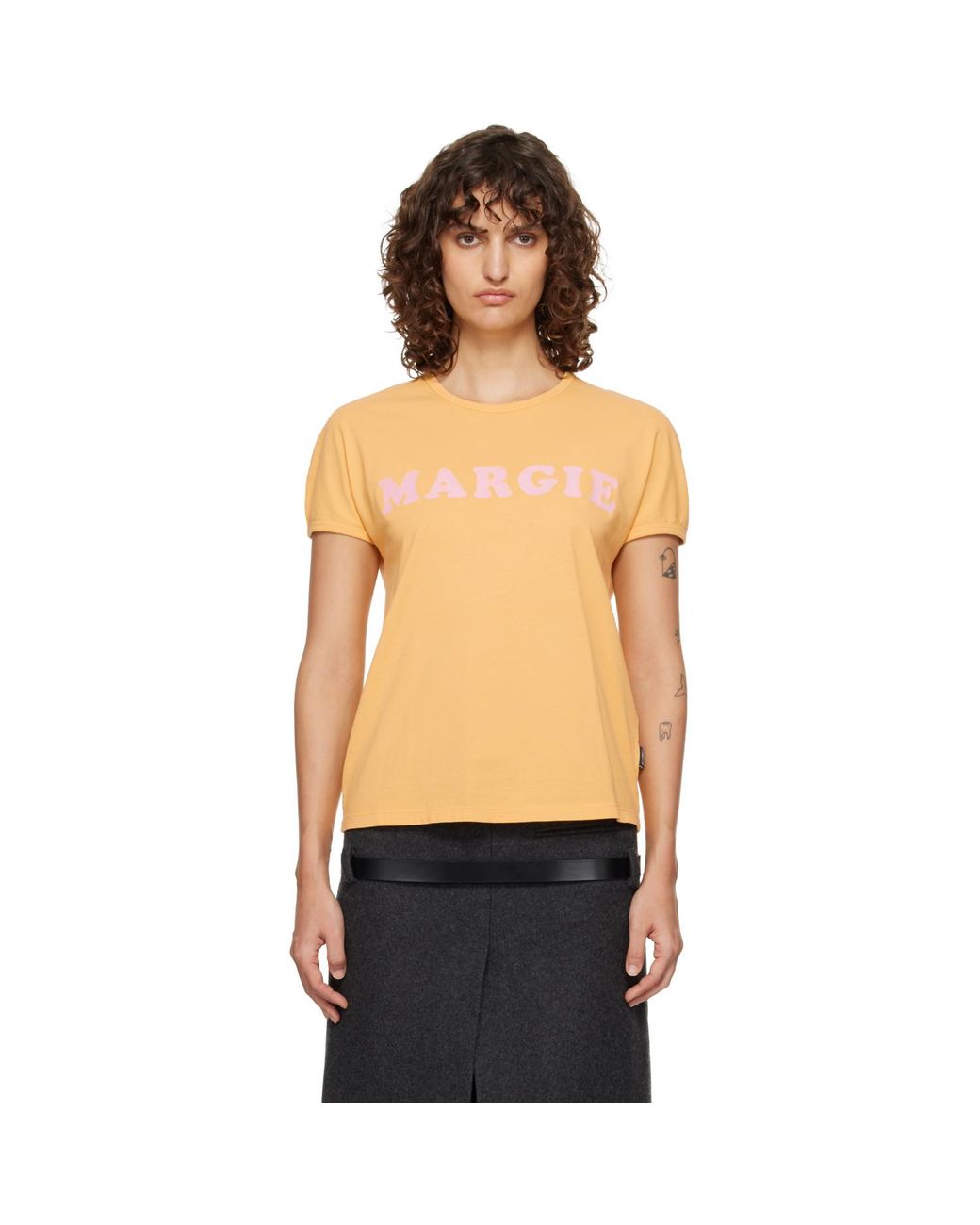 MM6 by Maison Margiela Black 'Margie' T-Shirt