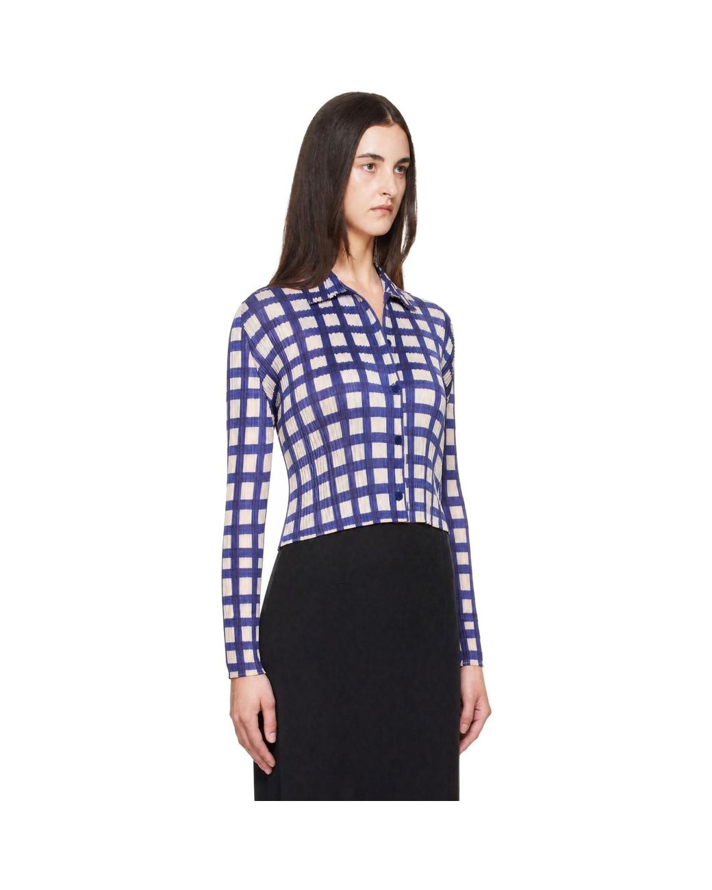 Pleats Please Issey Miyake Blue Basket Shirt