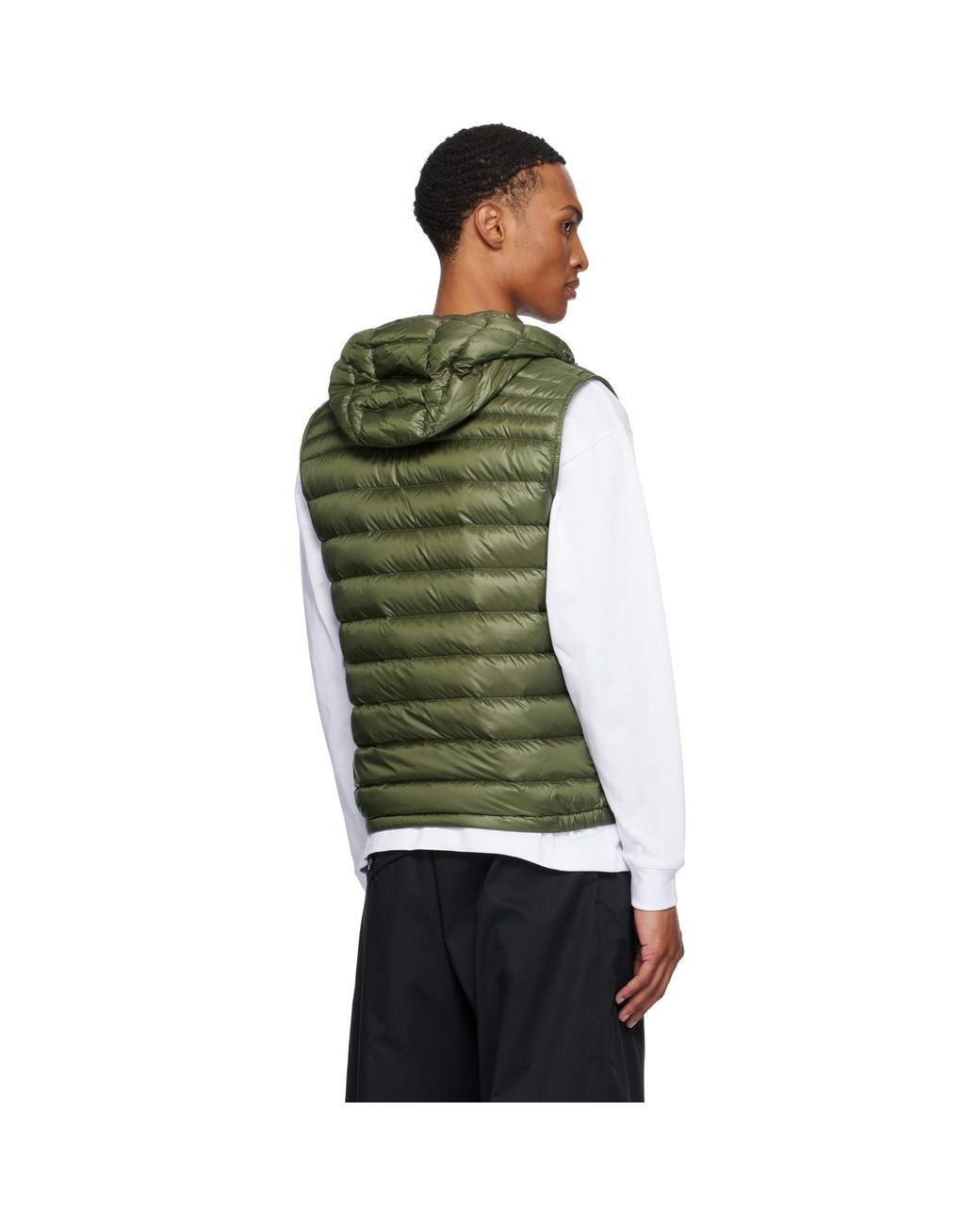 Moncler Green Khaki Orant Hooded Down Vest for men