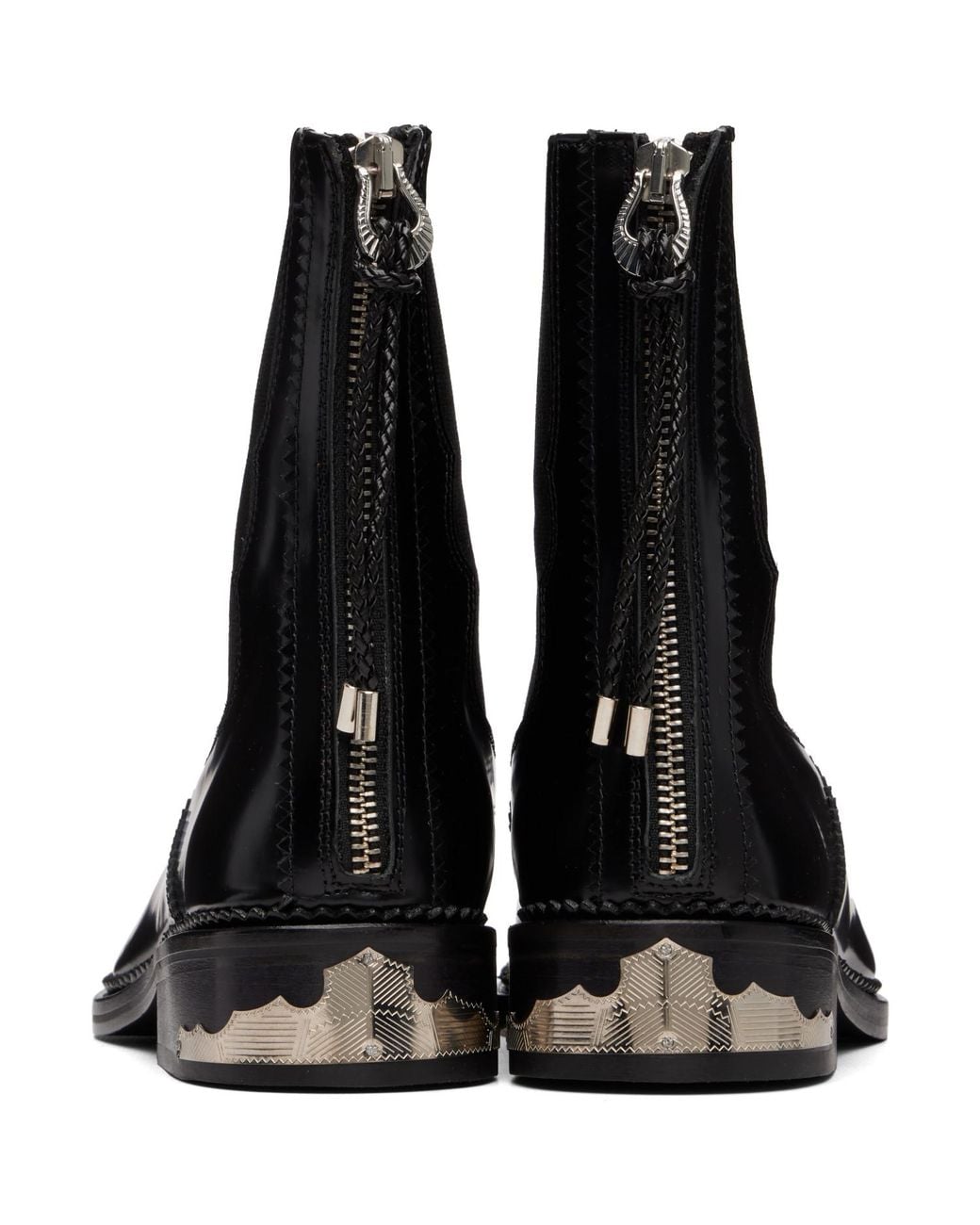 Toga Black Polido Ankle Boots