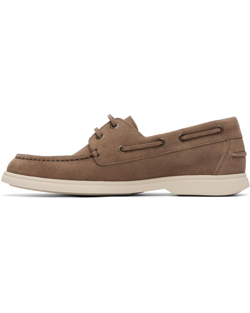 Boss Brown Suede Lace-Detail Boat Shoes for men